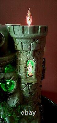 Vtg He-Man Castle Grayskull Snake Mountain Halloween Folk Art Lamps Lights VIDEO