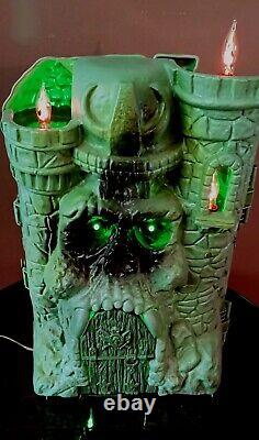 Vtg He-Man Castle Grayskull Snake Mountain Halloween Folk Art Lamps Lights VIDEO