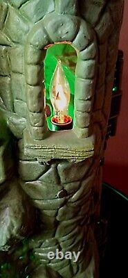 Vtg He-Man Castle Grayskull Snake Mountain Halloween Folk Art Lamps Lights VIDEO