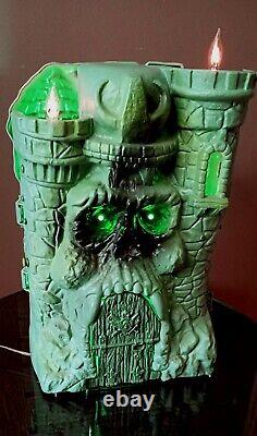 Vtg He-Man Castle Grayskull Snake Mountain Halloween Folk Art Lamps Lights VIDEO