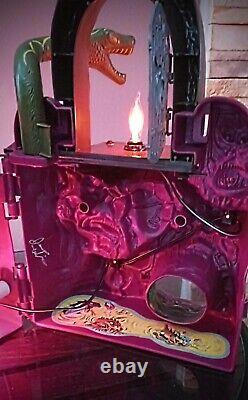 Vtg He-Man Castle Grayskull Snake Mountain Halloween Folk Art Lamps Lights VIDEO