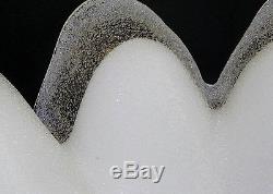 Vtg Huge Murano Glass Cased White to Clear Blown Lamp Shade Pendant Table Floor