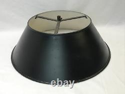 Vtg Large 18 Toleware Floor Lamp Shade Bouillotte Farmhouse Library Black Metal