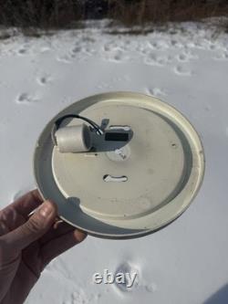 Vtg MCM Flush Mount Ceiling Light White Glass LARGE SQAURE Old Label- READY