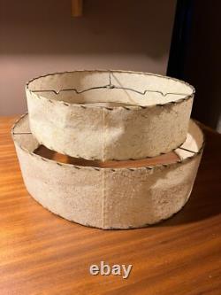 Vtg MCM Lamp Shade Retro Atomic 40s 1950 60s 2 Tier Fiberglass Mid Mod