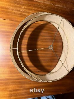 Vtg MCM Lamp Shade Retro Atomic 40s 1950 60s 2 Tier Fiberglass Mid Mod