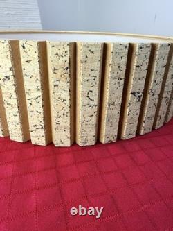 Vtg MCM Slatted Natural Cork Drum Lampshade 14 1970s Scandinavian Original Art