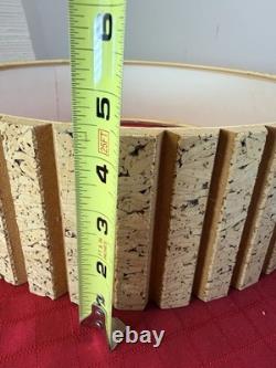 Vtg MCM Slatted Natural Cork Drum Lampshade 14 1970s Scandinavian Original Art