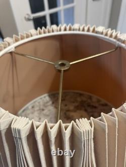 Vtg MCM Stiffel Lamp Shade Stiff Accordion Stiffel Brass Pleated11-1/2 Set 2