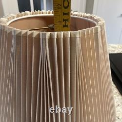 Vtg MCM Stiffel Lamp Shade Stiff Accordion Stiffel Brass Pleated11-1/2 Set 2