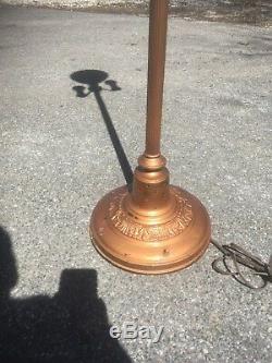 Vtg Mid Century 3 Light Candelabra Floor Lamp With Center 3- Way Milk Glass shade