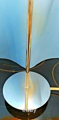 Vtg Mid Century 60s Atomic Pop Op Art String Art Lucite Table Lamp Orange Shade