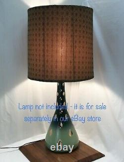 Vtg Mid Century Drum Barrel Lamp Shade Stars Atomic 50s 60 70s Brown Gold Fabric