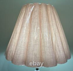 Vtg Mid-Century Fluted Scalloped Lampshade-Dusty Rose-Large 15Tx20.5 W-Unused