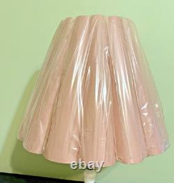 Vtg Mid-Century Fluted Scalloped Lampshade-Dusty Rose-Large 15Tx20.5 W-Unused
