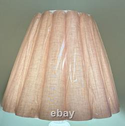 Vtg Mid-Century Fluted Scalloped Lampshade-Dusty Rose-Large 15Tx20.5 W-Unused