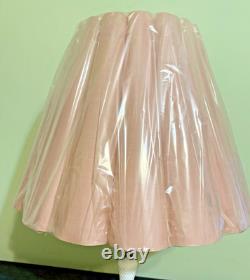 Vtg Mid-Century Fluted Scalloped Lampshade-Dusty Rose-Large 15Tx20.5 W-Unused