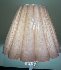 Vtg Mid-Century Fluted Scalloped Lampshade-Dusty Rose-Large 15Tx20.5 W-Unused
