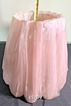 Vtg Mid-Century Fluted Scalloped Lampshade-Dusty Rose-Large 15Tx20.5 W-Unused