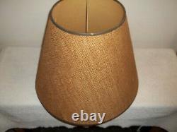 Vtg Mid Century Large Burlap Cone Shaped Lamp Shade