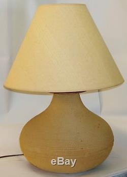 Vtg Mid-Century Modern Cardboard Lamp & Shade 24