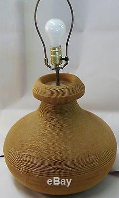 Vtg Mid-Century Modern Cardboard Lamp & Shade 24