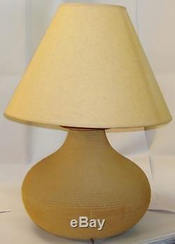 Vtg Mid-Century Modern Cardboard Lamp & Shade 24