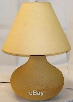 Vtg Mid-Century Modern Cardboard Lamp & Shade 24