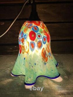 Vtg Murano Millefiori Blown Art Glass Lamp Shade Pendant