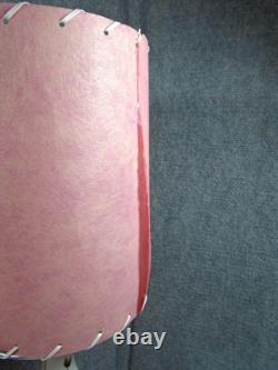 Vtg. Pair White Porcelain Boudoir Lamps/pink Fiberglass Whipstitch Shades-read