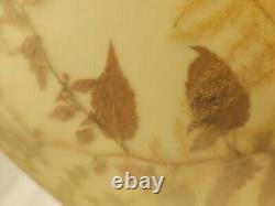 Vtg Rawhide Floral Butterflies MCM Lamp Shade Real Pressed Plants