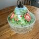Vtg Rose Painted Glass Lamp Shade Only Beaded Fringe Victorian Roses 15 Wide