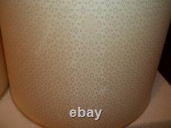 Vtg Set Of 2 Textured Fabric Drum Lamp Shades Gold Trim Mid Century 11 1/4 Tall