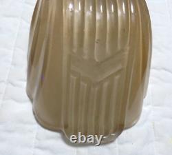 Vtg Slip Shade Chevron Markel Clamshell Replacement Art Deco Fixture Peach Beige