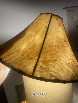 Vtg Southwestern Rawhide Leather Lamp Shade 22 At Bottom Handmade Rustic Cabin
