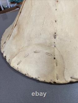 Vtg Southwestern Rawhide Leather Lamp Shade 22 At Bottom Handmade Rustic Cabin