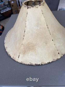 Vtg Southwestern Rawhide Leather Lamp Shade 22 At Bottom Handmade Rustic Cabin