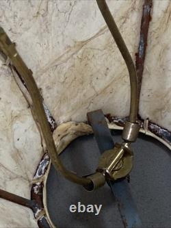 Vtg Southwestern Rawhide Leather Lamp Shade 22 At Bottom Handmade Rustic Cabin