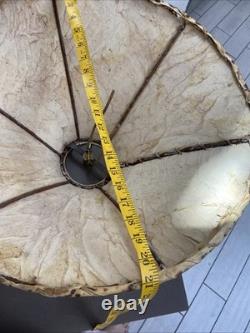 Vtg Southwestern Rawhide Leather Lamp Shade 22 At Bottom Handmade Rustic Cabin