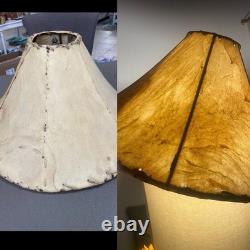 Vtg Southwestern Rawhide Leather Lamp Shade 22 At Bottom Handmade Rustic Cabin