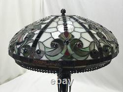 Vtg Stained Glass Lamp Shade Arts & Crafts Deco Mission Tiffany Style 20 Large