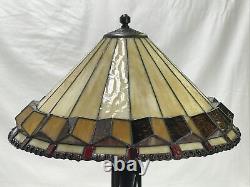 Vtg Stained Glass Lamp Shade Arts & Crafts Mission Tiffany Style 20 Large, Slag