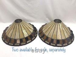 Vtg Stained Glass Lamp Shade Arts & Crafts Mission Tiffany Style 20 Large, Slag