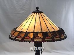 Vtg Stained Glass Lamp Shade Arts & Crafts Mission Tiffany Style 20 Large, Slag