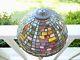 Vtg Stained Slag Glass Lamp Shade 100's Multi-colored Pcs. Leaded One Of A Kind