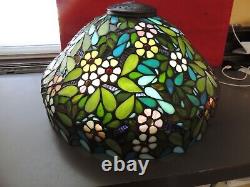 Vtg Stamped Numbered Dale Tiffany Stained Glass Lamp Shade Floral 16 Shade