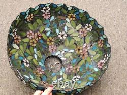 Vtg Stamped Numbered Dale Tiffany Stained Glass Lamp Shade Floral 16 Shade