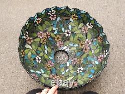 Vtg Stamped Numbered Dale Tiffany Stained Glass Lamp Shade Floral 16 Shade