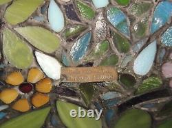 Vtg Stamped Numbered Dale Tiffany Stained Glass Lamp Shade Floral 16 Shade