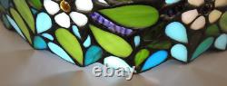 Vtg Stamped Numbered Dale Tiffany Stained Glass Lamp Shade Floral 16 Shade